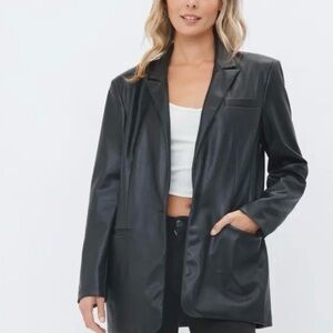 Brave Soul Black Faux Leather Blazer. Excellent condition. Only worn a few times